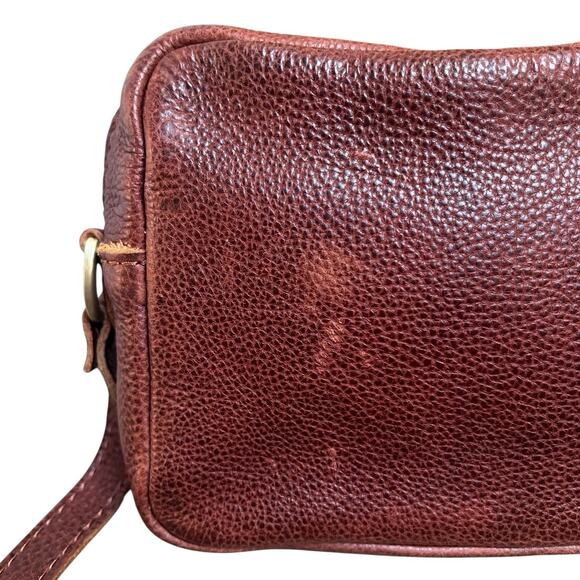 Portland Leather Large Brown Nutmeg Pebbled Leather Camera Bag Purse Crossbody - Picture 12 of 16